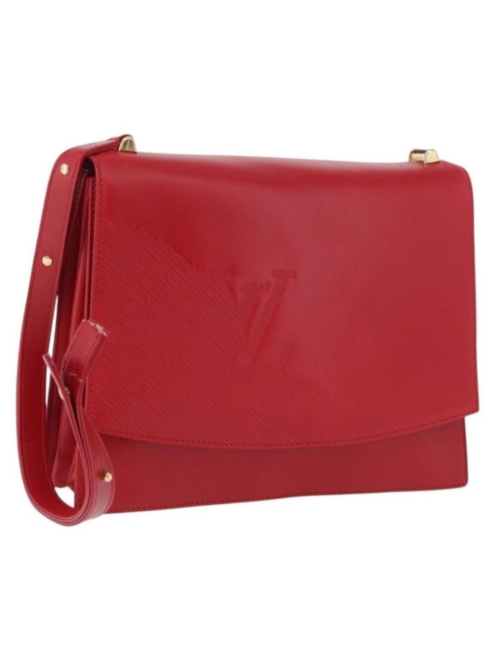 Authentic LOUIS VUITTON Opera line Delph Shoulder Bag Red M63937 LV